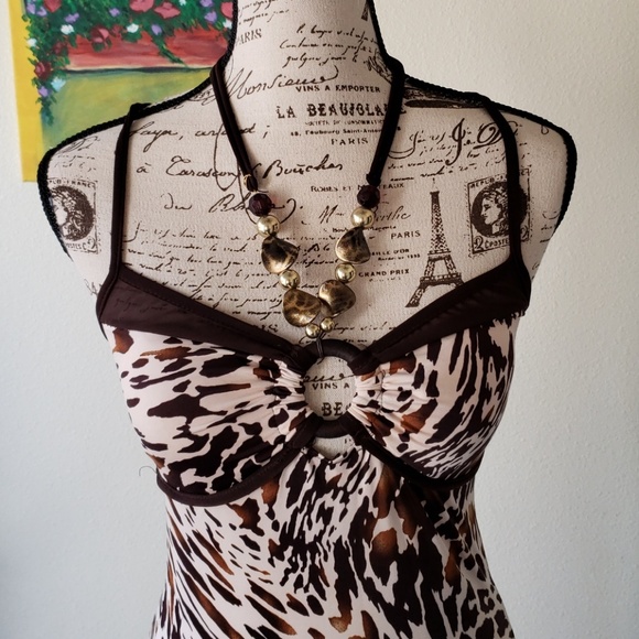NWOT Halter Leppard print Dress by Entry. - Picture 3 of 6